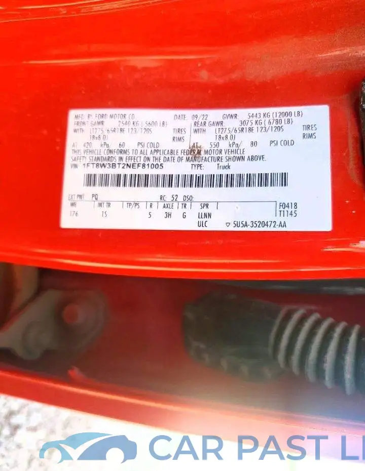 1FT8W3BT2NEF81005# 12