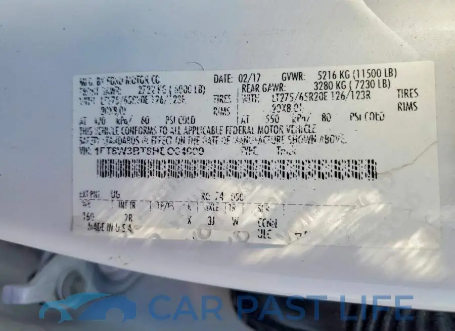 1FT8W3BT8HEC64009# 12