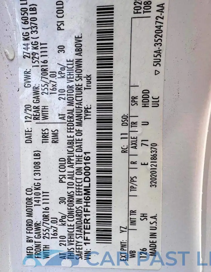1FTER1FH6MLD00161# 10