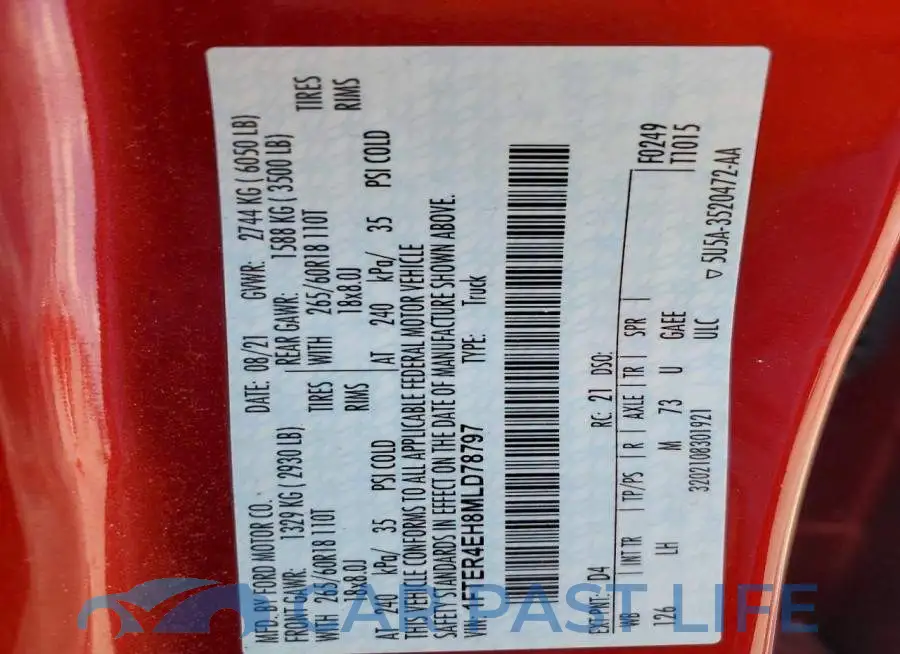 1FTER4EH8MLD78797# 13