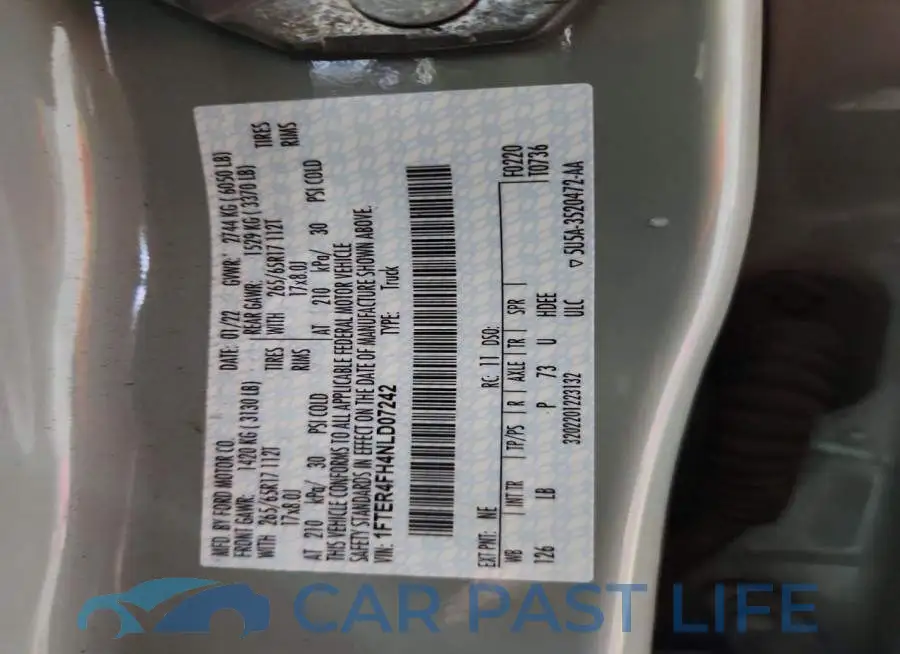 1FTER4FH4NLD07242# 12