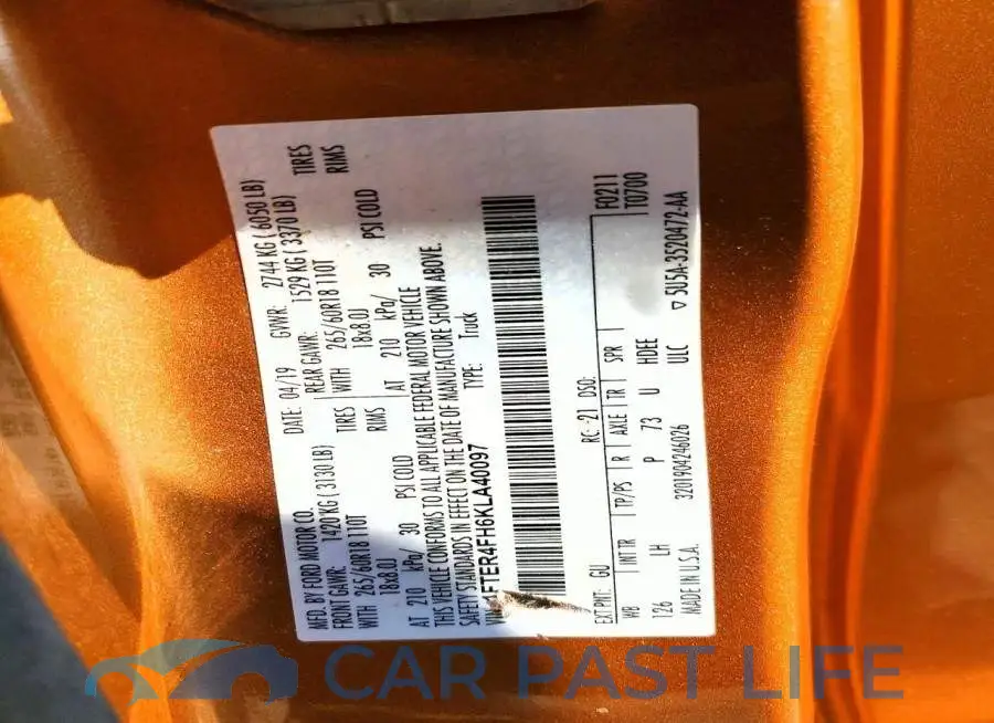 1FTER4FH6KLA40097# 12