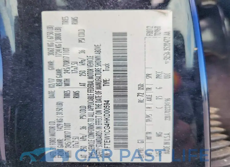 1FTEW1CG4HKD00594# 13