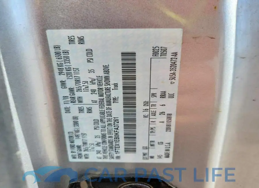 1FTEX1EB0KFA37261# 12
