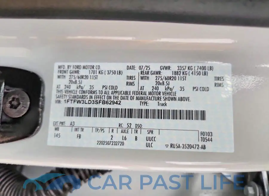1FTFW3LD3SFB62942# 12