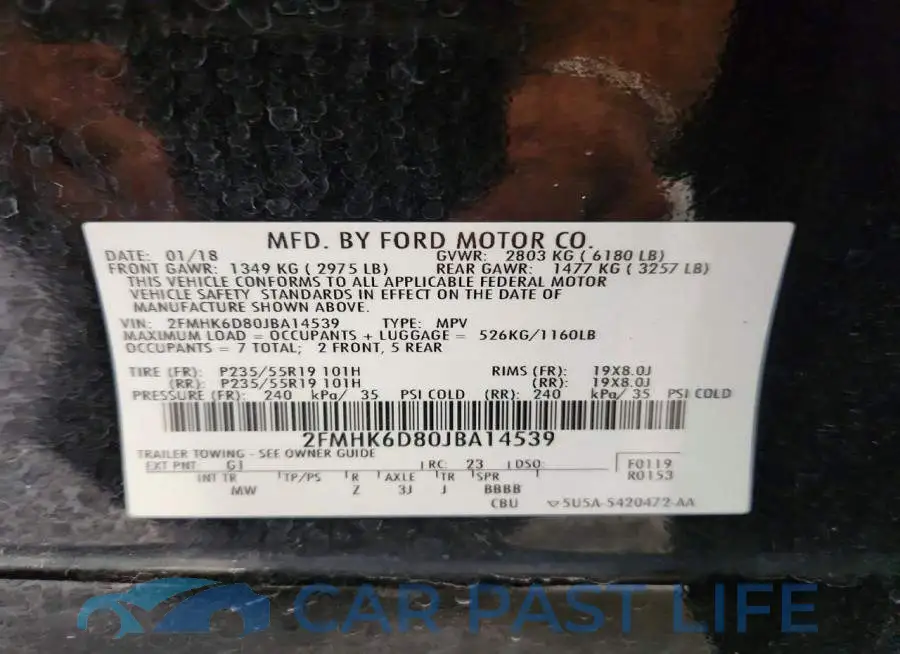 2FMHK6D80JBA14539# 13