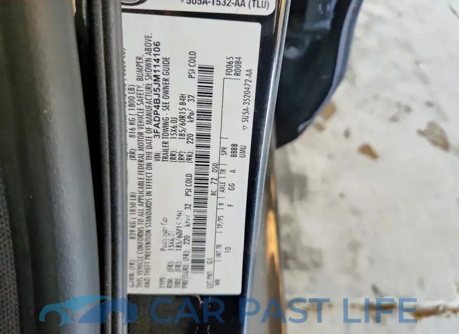 3FADP4BJ5JM114106# 12
