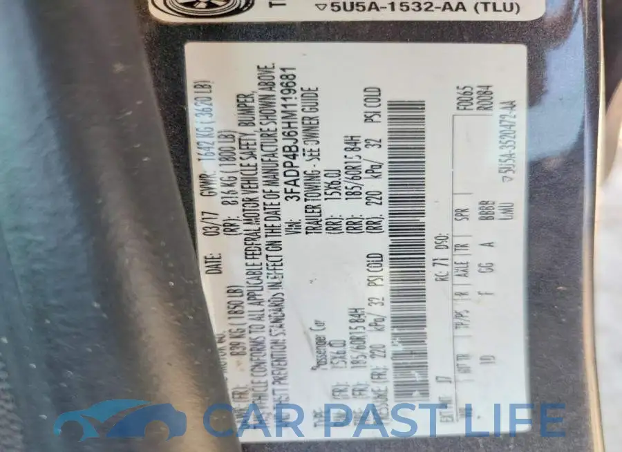 3FADP4BJ6HM119681# 12