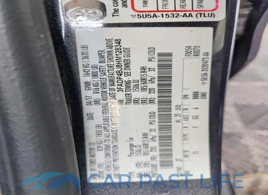 3FADP4BJ8HM128348# 12