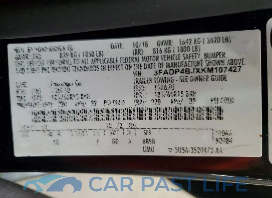 3FADP4BJXKM107427# 12