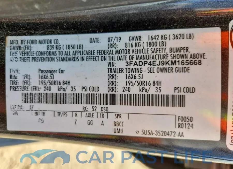 3FADP4EJ9KM165668# 12