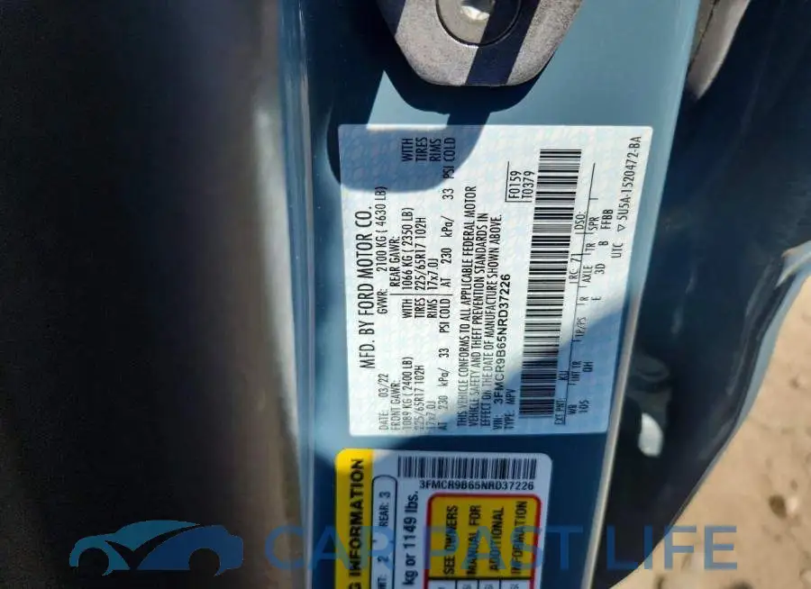 3FMCR9B65NRD37226# 14