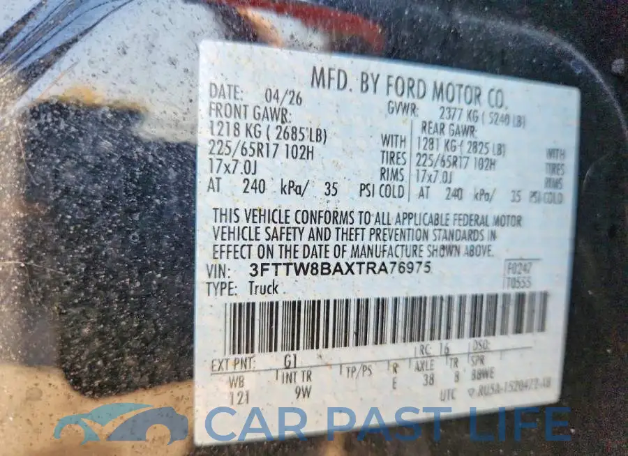 3FTTW8BAXTRA76975# 12