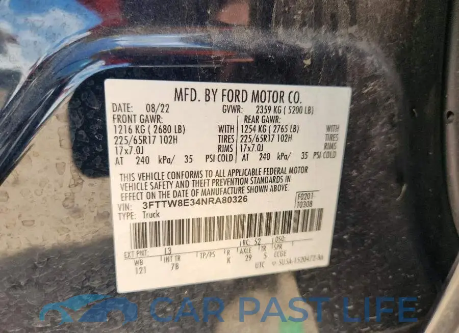 3FTTW8E34NRA80326# 12