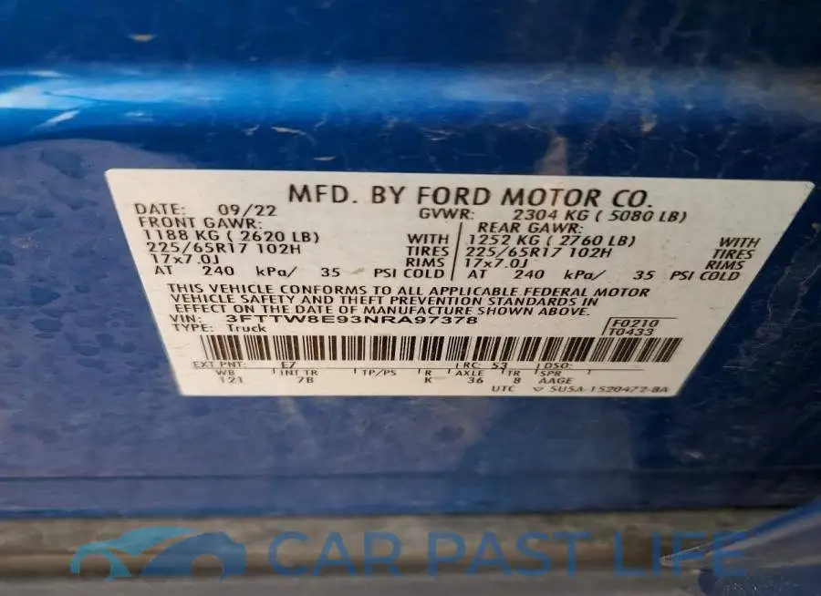 3FTTW8E93NRA97378# 12