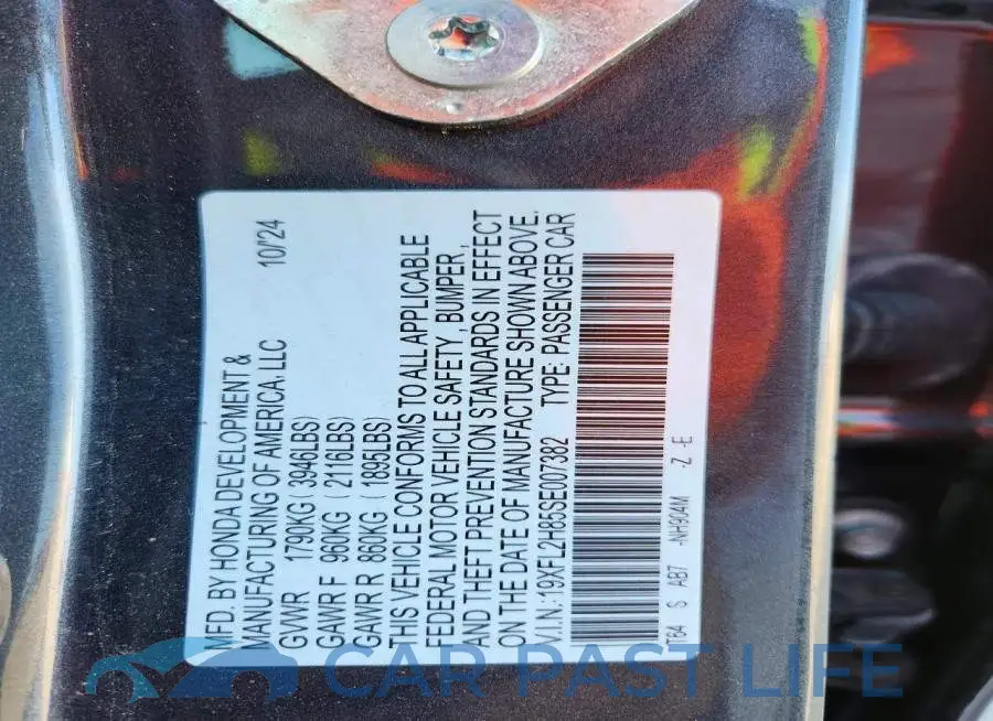 19XFL2H85SE007382# 13
