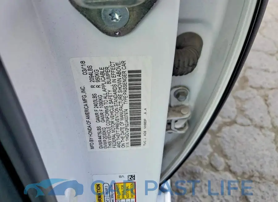 1HGCV2F62JA037974# 12