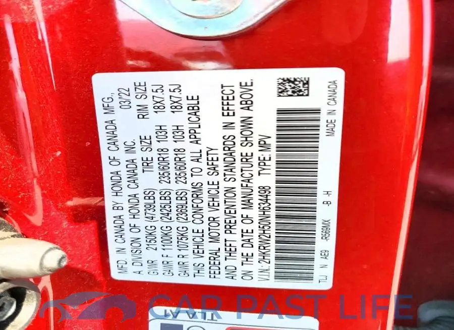2HKRW2H50NH634498# 13