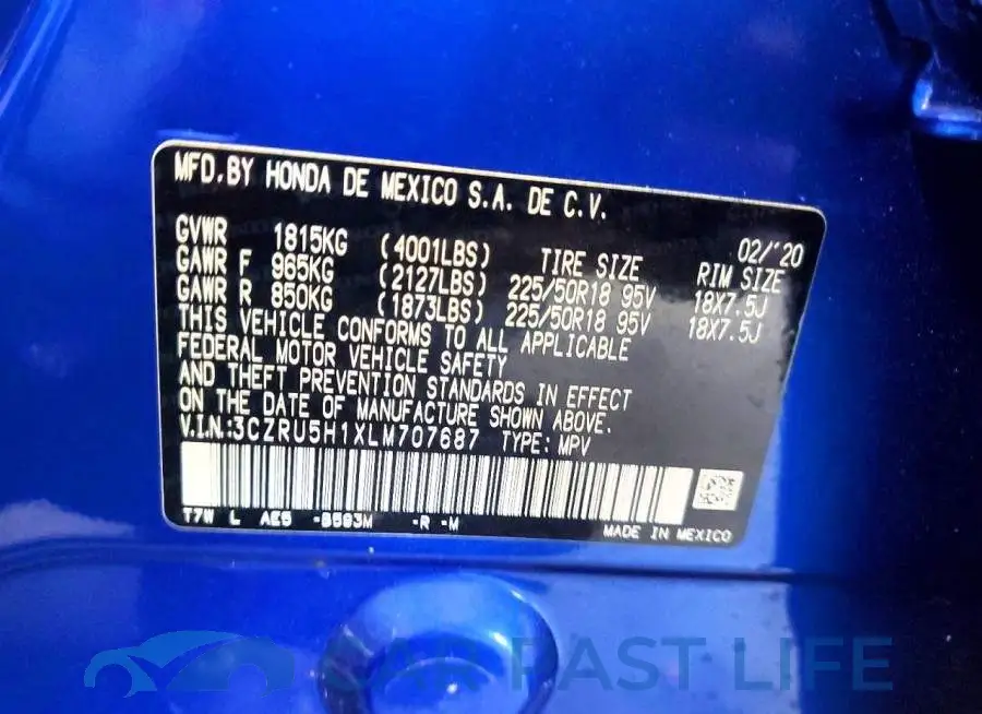 3CZRU5H1XLM707687# 13