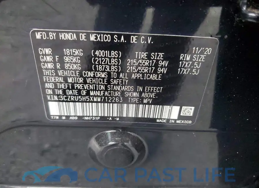 3CZRU5H5XMM712263# 14