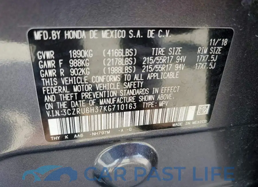 3CZRU6H37KG710163# 13