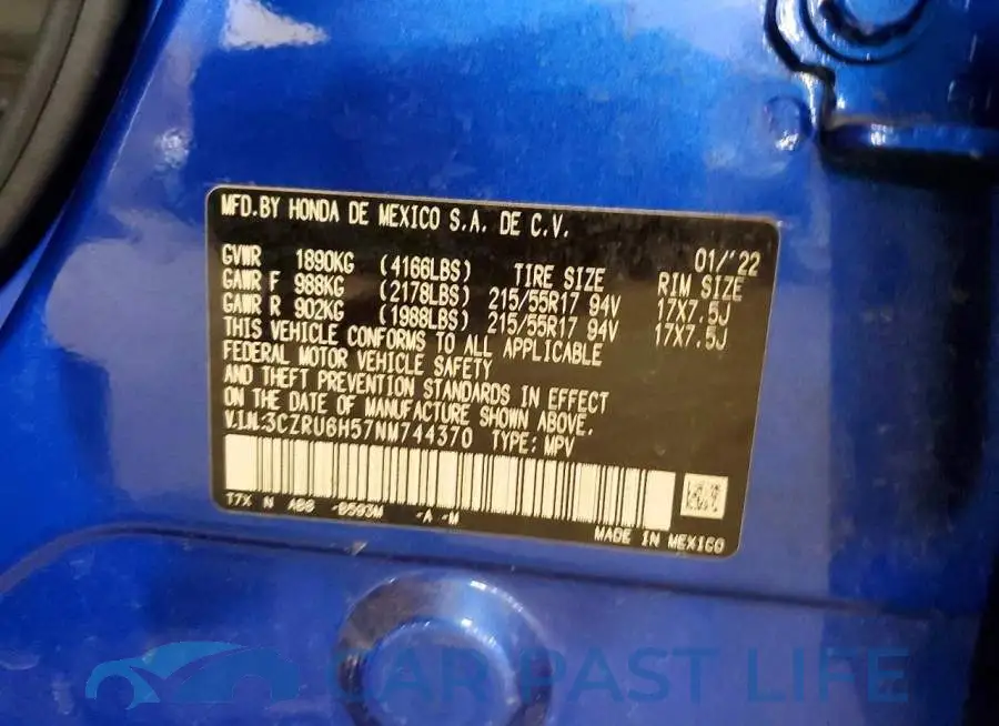3CZRU6H57NM744370# 13