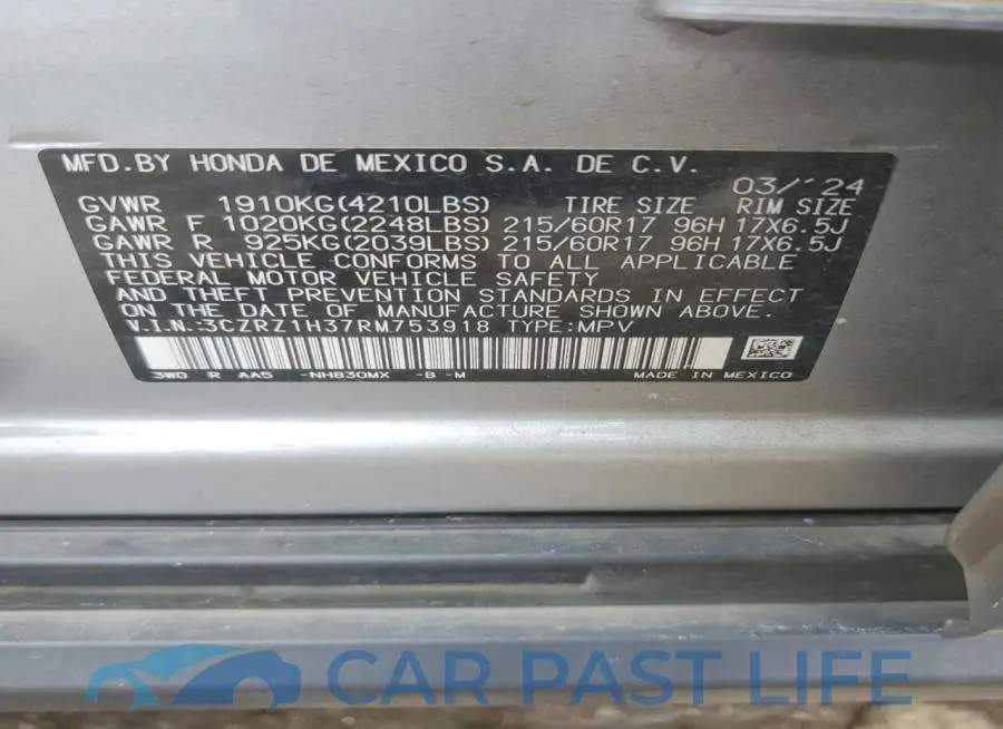 3CZRZ1H37RM753918# 12