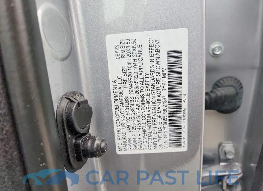 5FNYF8H55PB027867# 14