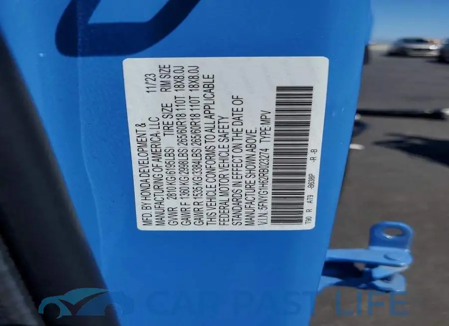 5FNYG1H62RB023274# 14