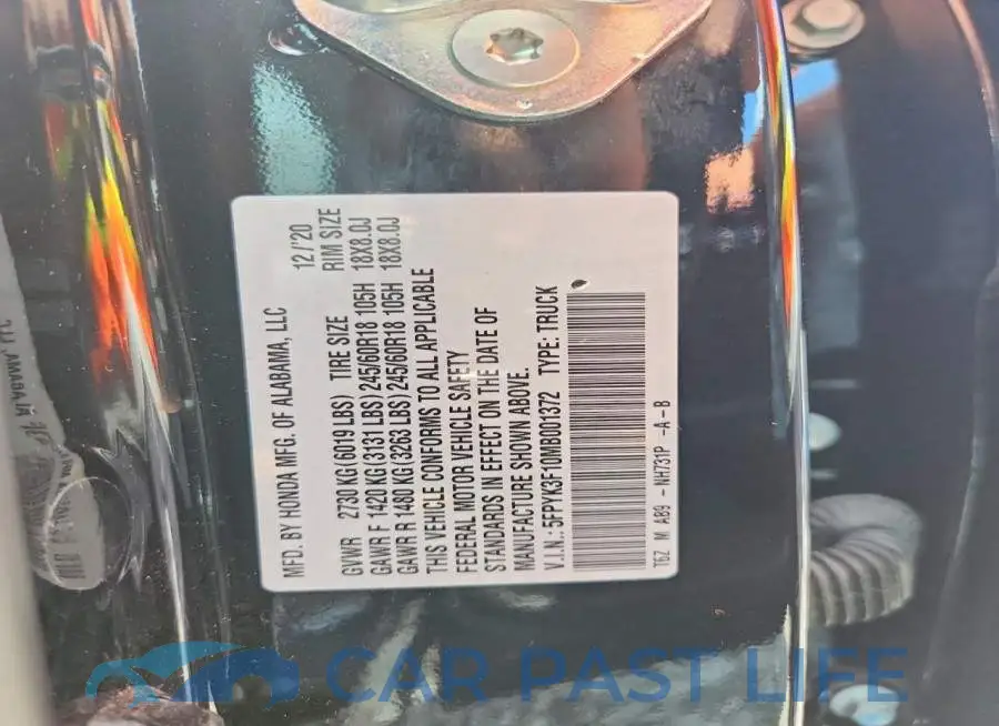 5FPYK3F10MB001372# 12
