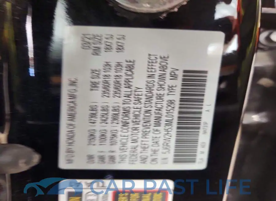 5J6RW2H53ML015298# 13