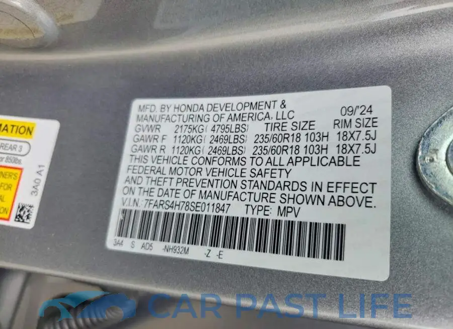 7FARS4H78SE011847# 13