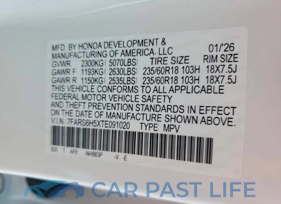 7FARS6H5XTE091020# 14