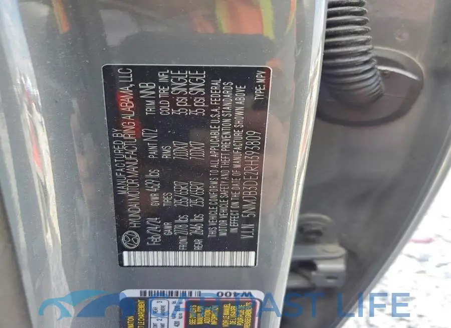 5NMJB3DE2RH393809# 13