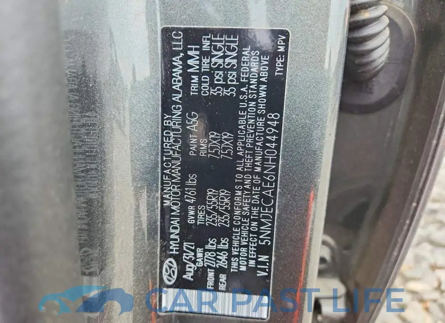 5NMJECAE6NH044948# 13