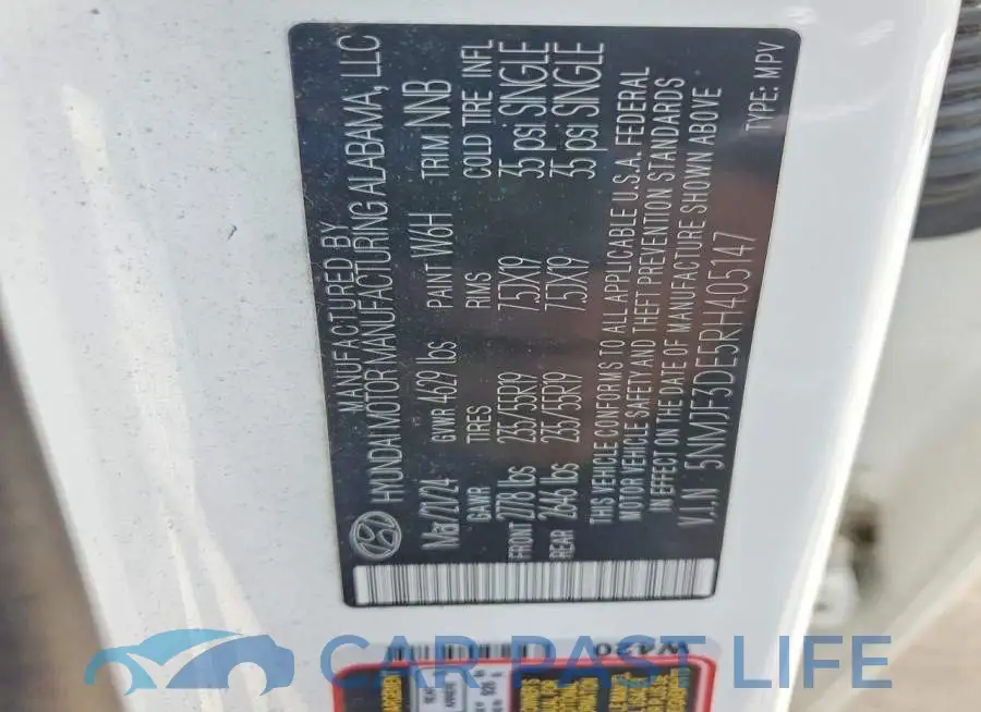 5NMJF3DE5RH405147# 13