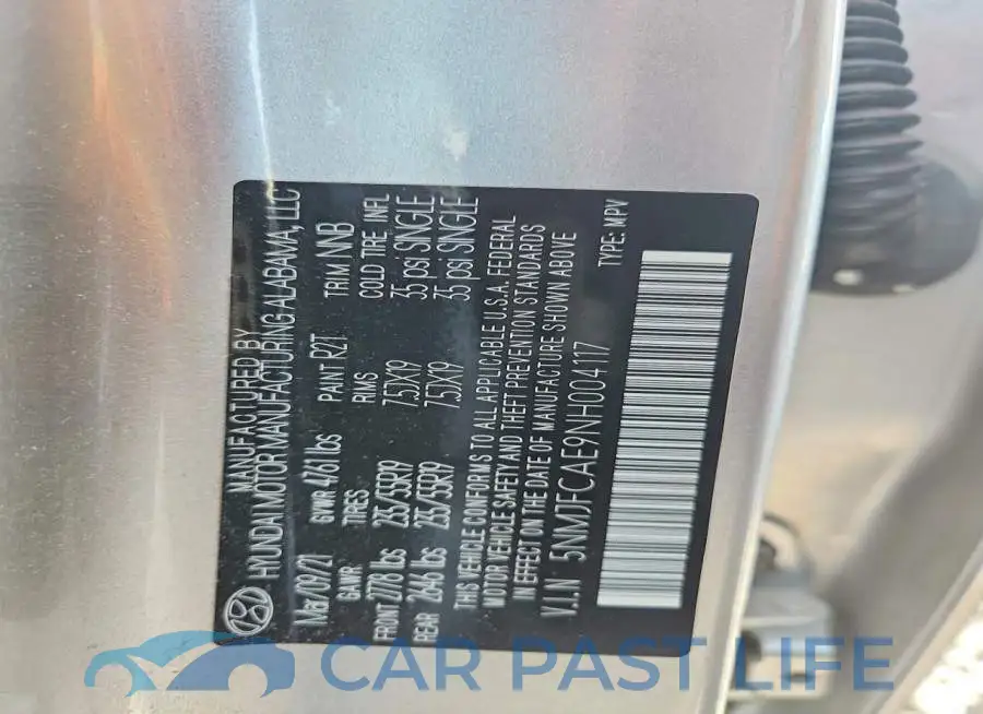 5NMJFCAE9NH004117# 13