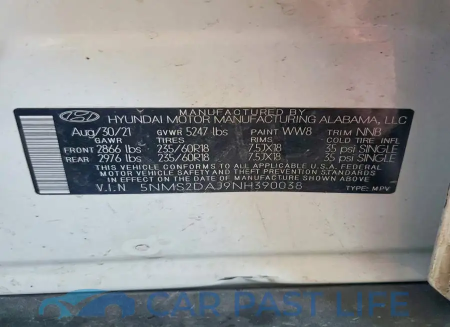 5NMS2DAJ9NH390038# 13