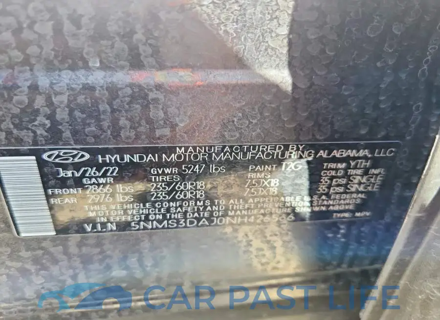 5NMS3DAJ0NH426566# 12