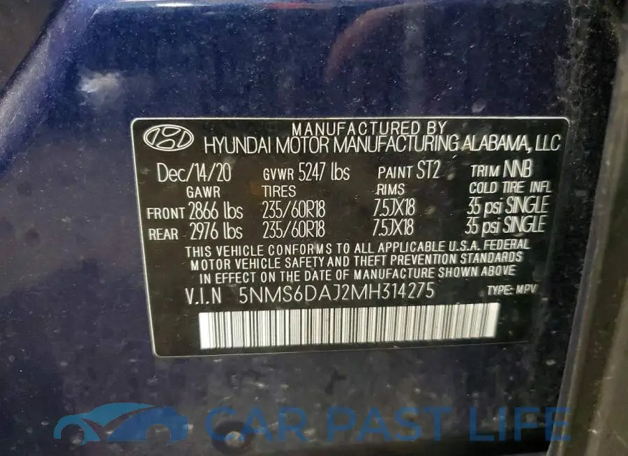 5NMS6DAJ2MH314275# 13