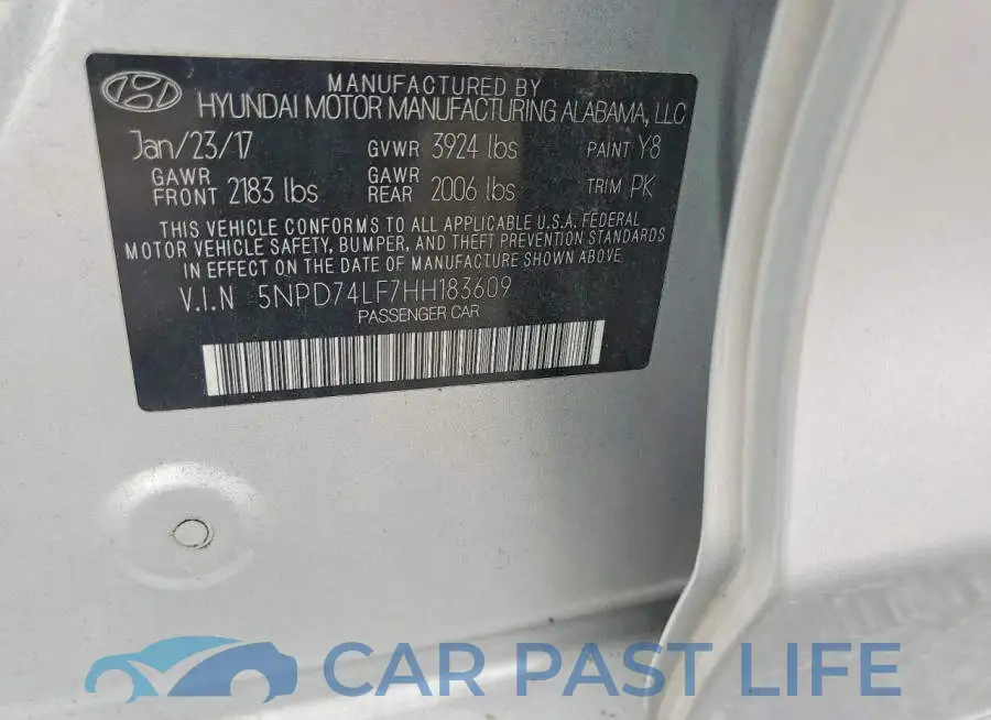 5NPD74LF7HH183609# 12