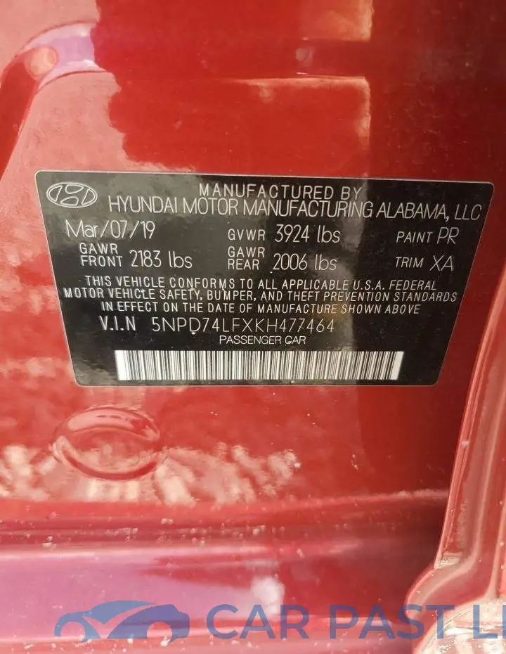 5NPD74LFXKH477464# 12