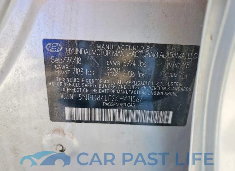 5NPD84LF2KH411567# 12