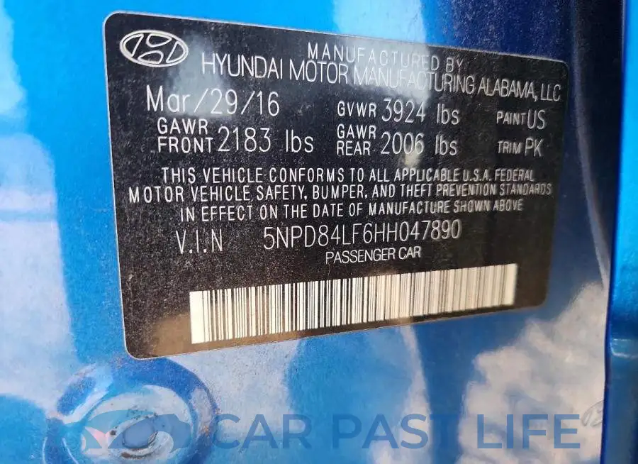 5NPD84LF6HH047890# 12