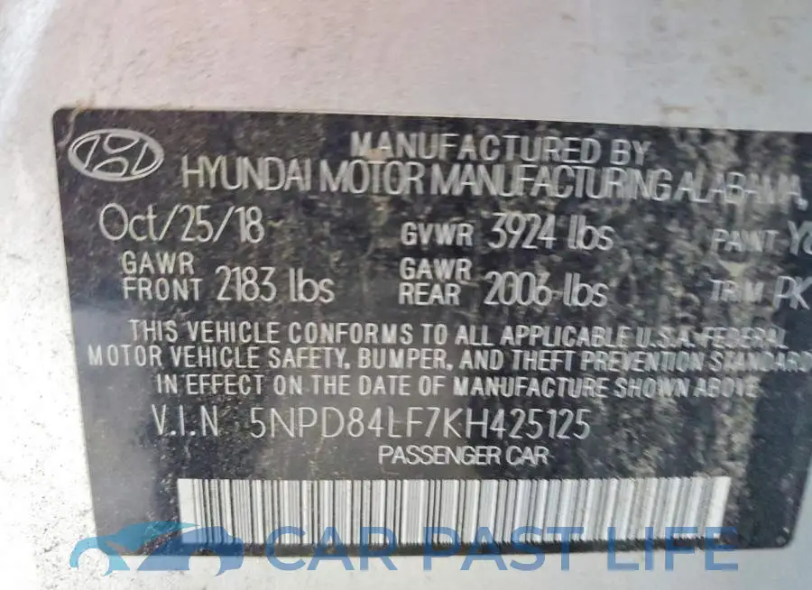 5NPD84LF7KH425125# 13