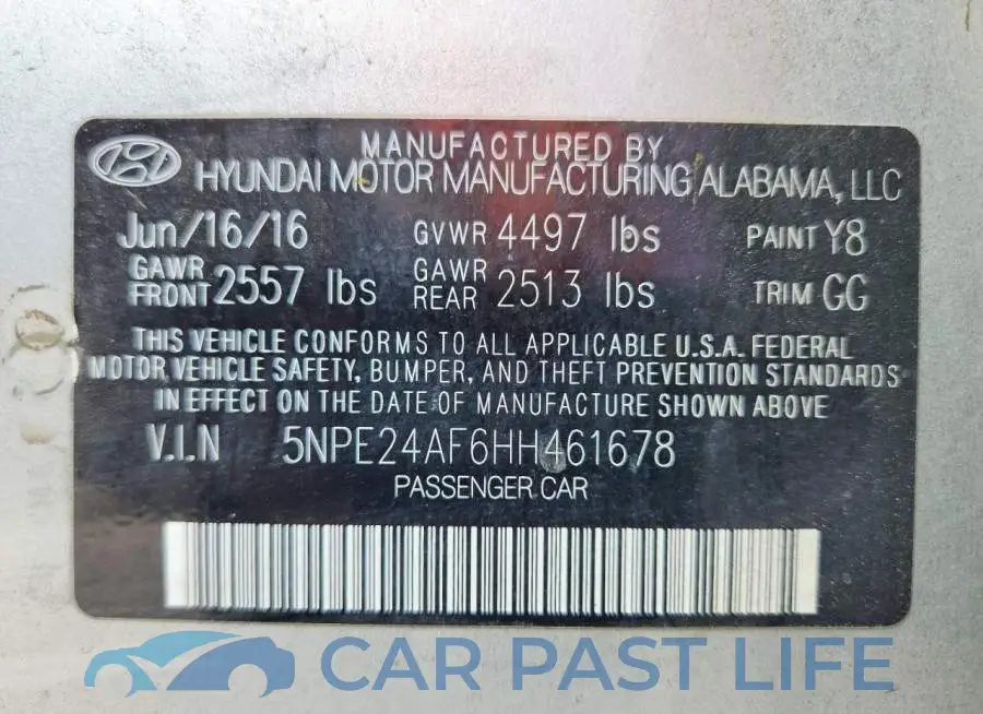 5NPE24AF6HH461678# 12