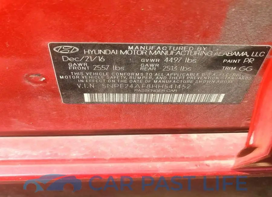 5NPE24AF8HH541452# 12
