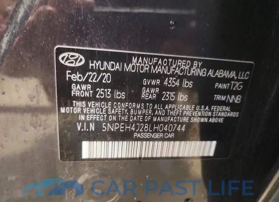 5NPEH4J28LH040744# 12