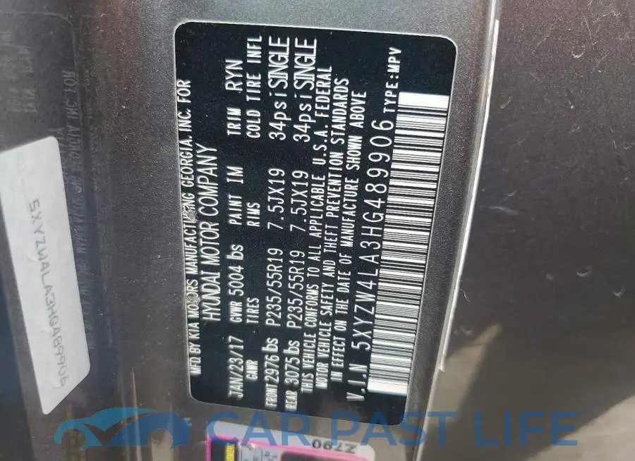 5XYZW4LA3HG489906# 12