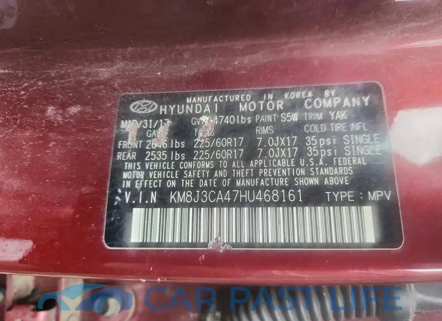 KM8J3CA47HU468161# 13